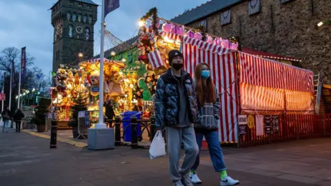 Getty Images Christmas shopping in Cardiff