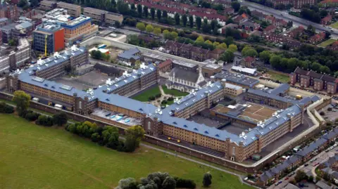 An aerial view of HMP Wormwood Scrubs.