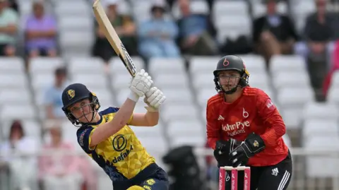Mady Villiers of Durham batting during the Vitality Blast T20 Women match between Blaze Women and Durham