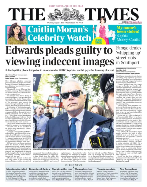 The Times front page