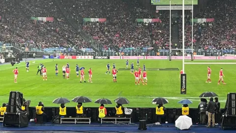 Ian Williams Wales v Italy match photographed from the stands at the Stadio Olimpico in Rome