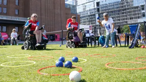 PA Fans playing boccia.