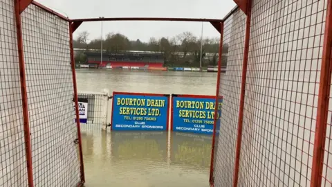 Banbury United FC Football pitch flooded