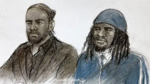 Elizabeth Cook/PA Media Romario Henry, 31 (left) and Oludewa Okorosobo, 28, appearing at Chelmsford Crown Court