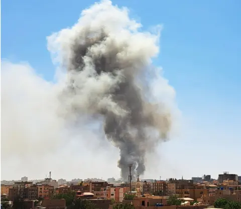 Getty Images Smoke rising into the sky