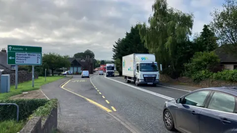 A general view of busy traffic on the A66 at Kirkby Thore