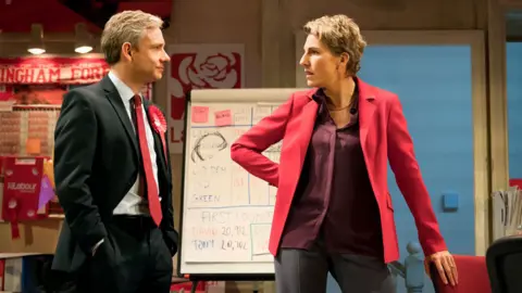 Johan Persson Martin Freeman and Tamsin Greig in Labour of Love