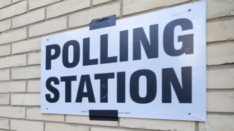 Getty Images Polling station sign