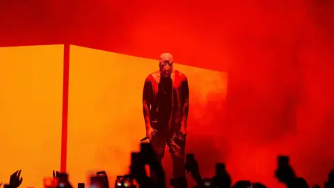 Getty Images Kanye performing in Austtralia