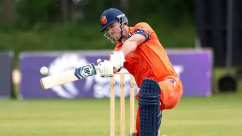 Michael Levitt batting for the Netherlands