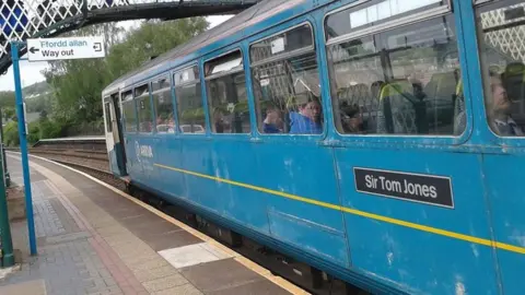 Sir Tom Jones train at Treforest station