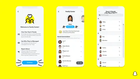 Snap Inc Snapchat infographic shows how the platform's new family centre will appear to parents