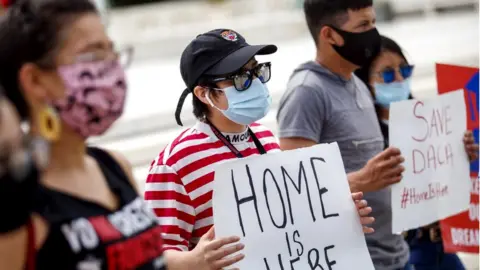 EPA A rally in anticipation of a decision on the Deferred Action for Childhood Arrivals (Daca) in front of the Supreme Court in Washington, DC, 15 June 2020