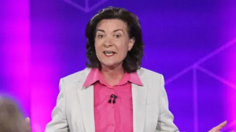 Eluned Morgan addressing the audience