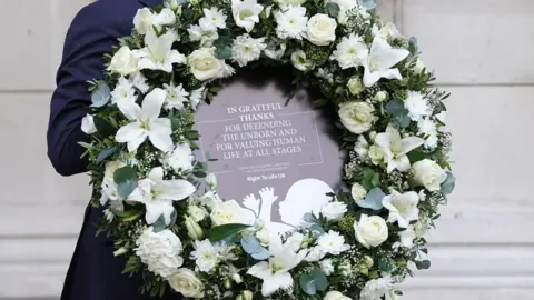 PA Media Wreath from Right To Life UK