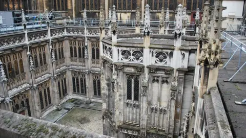 Houses of Parliament Scaffolding on roof