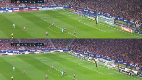 Supponor Supponor’s Virtual 3D Carpet Replacement Solution in use at the recent Atletico Madrid vs. FC Barcelona match in LaLiga, 14th October 2017