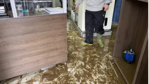 Gary Middleton flooded business in Eglinton, county londonderry