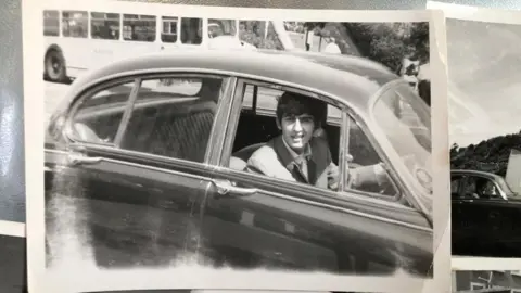 Sandra Woodruff George Harrison in a car