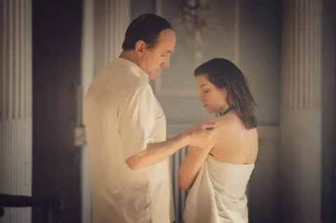 BBC Ben Miles as John Profumo and Sophie Cookson as Christine Keeler