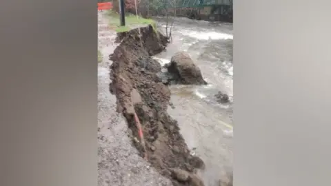 Collapsed footpath