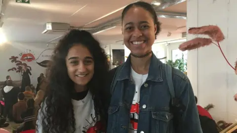 BBC News Isra and Allya, who attended