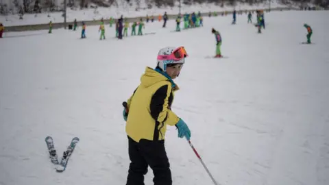 Getty Images Skiers from both Koreas recently trained at the Masikryong ski resort in North Korea