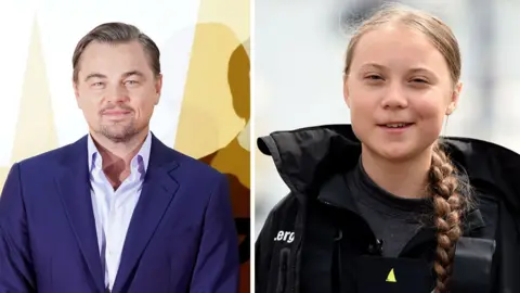 Getty Images Leonardo Di Caprio and Greta Thunberg