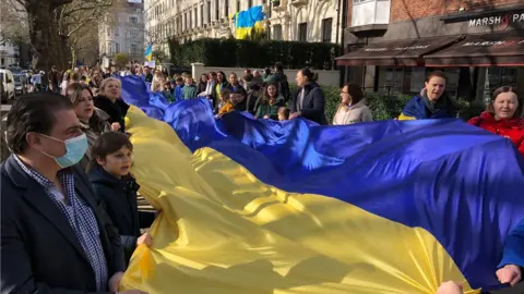 School children protest against the invasion of Ukraine