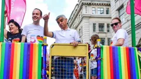 Getty Images Mayor Sadiq Khan at Pride London