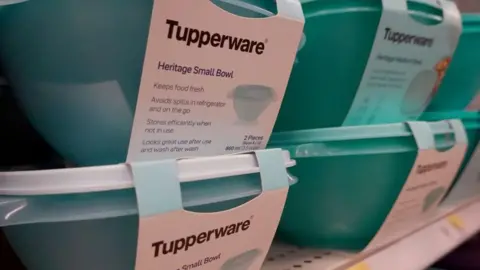 Getty Images Tupperware on shop shelf.