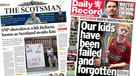 Scotsman and Daily Record front pages