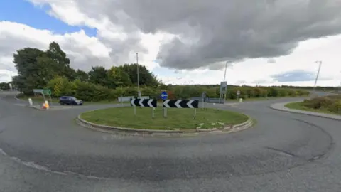 Google A Google images screengrab of one of the roundabouts - which has a visibly cracked road surface.