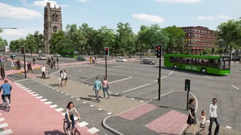 Leicester City Council An artist's impression of the initial proposal for St Margaret's Way.