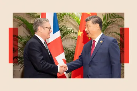 Getty Images UK Prime Minister Sir Keir Starmer shakes hands with with President Xi Jinping of China in 2024