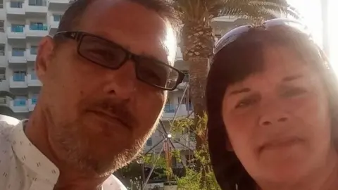 Tracy Downs A selfie of Mr and Mrs Downs on holiday