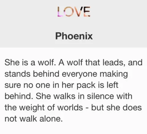 Athalia She is a wolf. A wolf that leads, and stands behind everyone making sure no one in her pack is left behind. She walks in silence with the weight of worlds - but she does not walk alone.