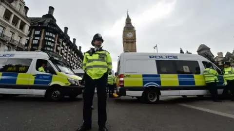 PA Police outside the Palace of Westminster