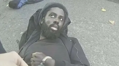 Valdo Calocane being arrested on the day he carried out attacks in Nottingham on 13 June 2023. 