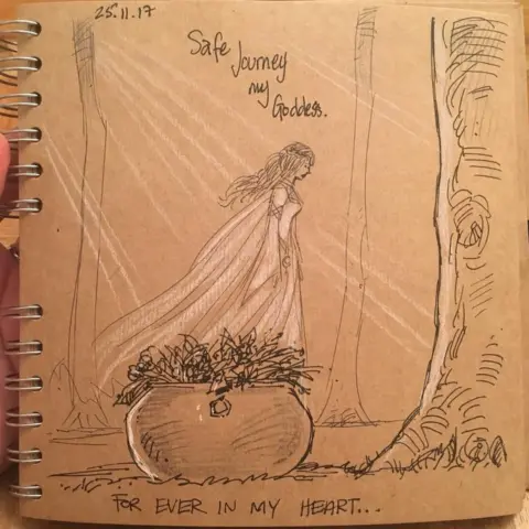 Gary Andrews A doodle of his wife