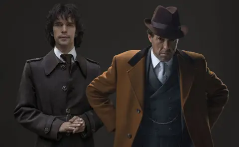 Ben Whishaw and Hugh Grant in A Very English Scandal