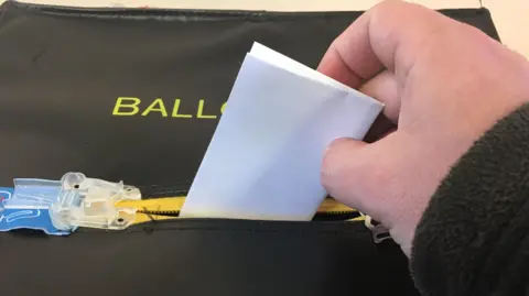 BBC A vote being put in a ballot box