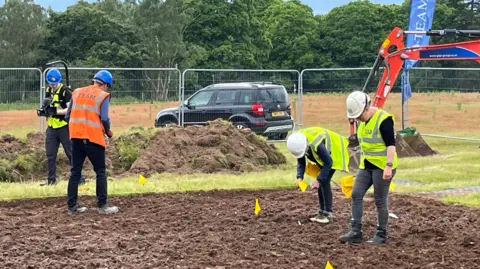 Shaun Whitmore/BBC Excavation teams at Sutton Hoo beginning on the two-year research project