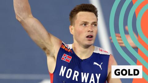 Norway's Karsten Warholm wins the men's 400m hurdles final