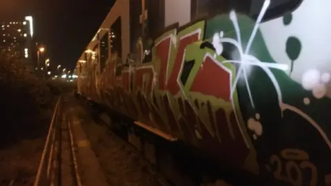 West Midlands Trains Graffiti on Wolverhampton train