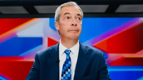 Nigel Farage presenting GB News show
