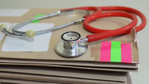 Press Association Stethoscope on medical files