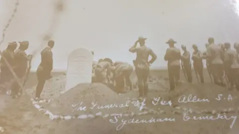 Hanson's Auctioneers Funeral of a British soldier Les Allen at Syndenham Cemetery