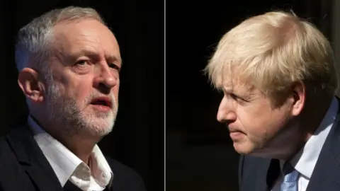 BBC Jeremy Corbyn and Boris Johnson