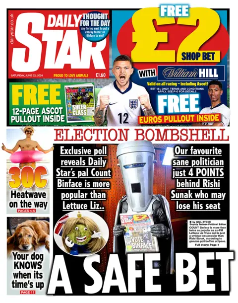 Daily Star headline: "A safe bet"